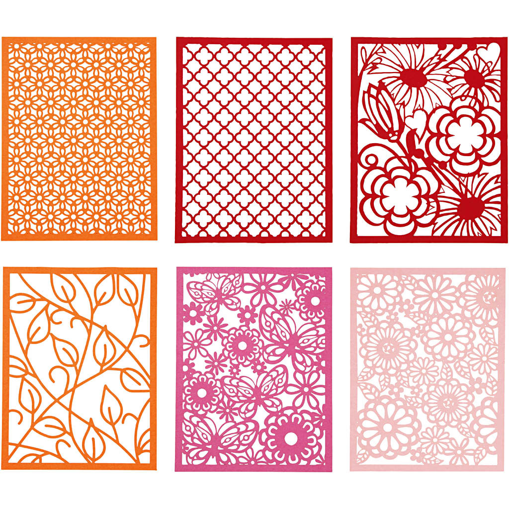 Creativ company cardboard block, A6, sheet 104x146 mm, 200 g, orange, pink, red, pink, 24 pieces 1 box