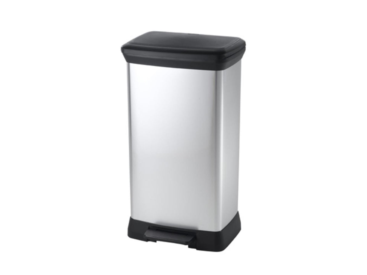 Curver Pedal Bin Deco Rectangular 50 l Silver Colored