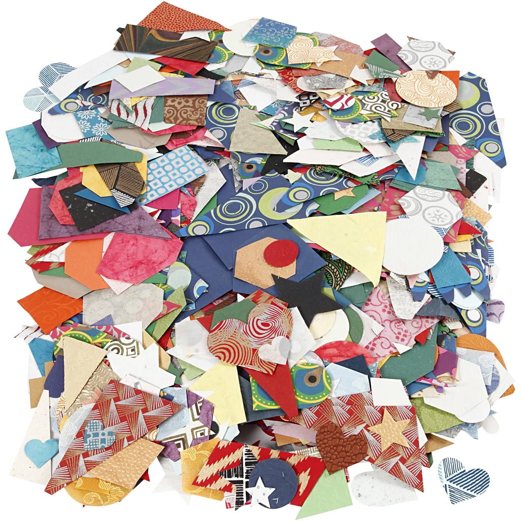 Creative company shapes of handmade paper, size 25-130 mm, 110 gr, 500 gr 1 box