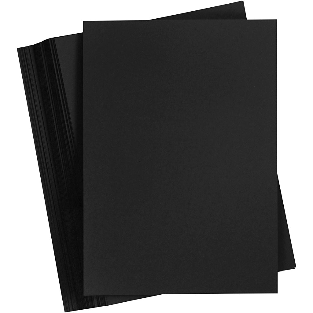 Creativ company gekleurd karton, a5, vel 148x210 mm, 200 gr, zwart, 100 vel 1 doos