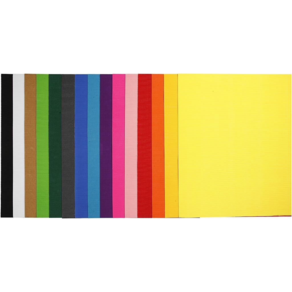 Creativ company ribbelkarton, vel 50x70 cm, 80 gr, diverse kleuren, 15 vel 1 doos