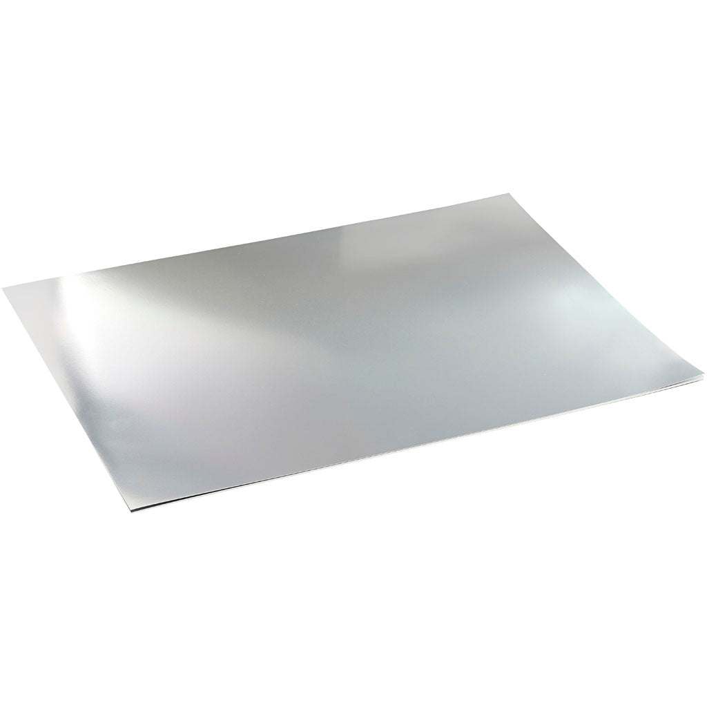 Creativ company metallic foliekarton, a2, vel 420x594 mm, 280 gr, zilver, 10 vel 1 doos