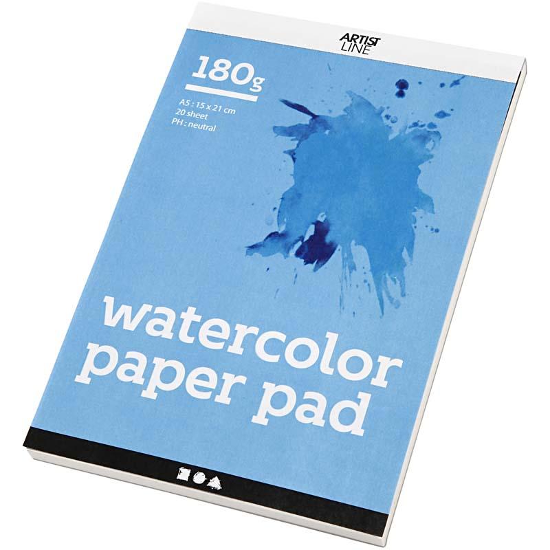 Bloco de aquarela White A5 180gr, 20 folhas