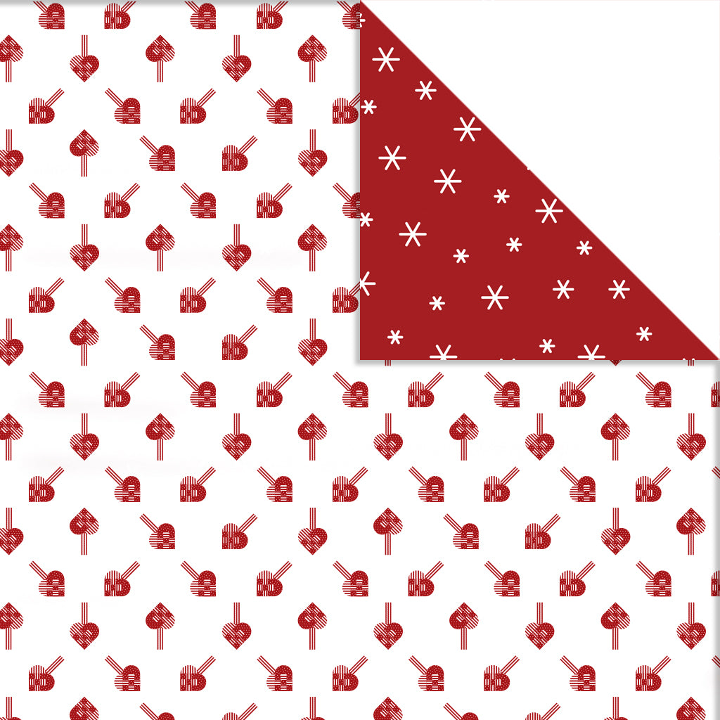 Vivi Gade design paper, hearts ice crystals, sheet 30.5x30.5 cm, 180 g, 3 sheets 1 box