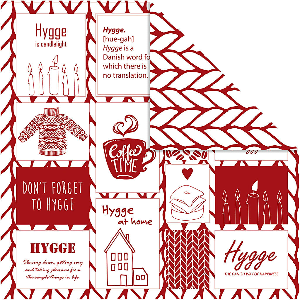 Vivi gade design papier, breiwerk, vel 30,5x30,5 cm, 180 gr, 5 vel 1 doos
