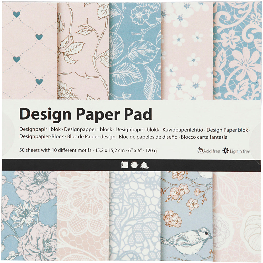 Creativ Company Design paper block Pink, 50 sheets