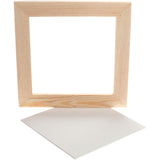 Creativ company canvas panel with frame, size 20x20x0.3 cm, white, 1 piece