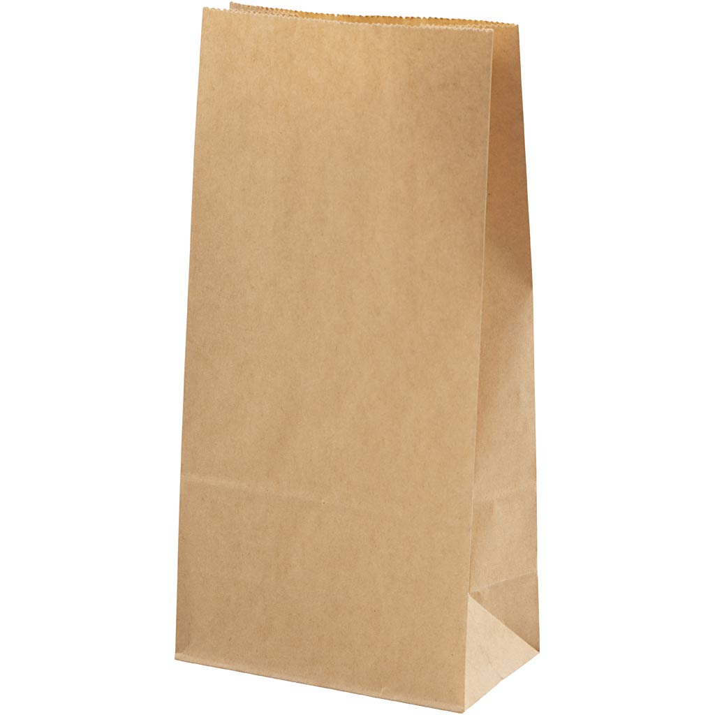 Creativ company papieren zakken, h: 22.5 cm, afm 6,5x11 cm, 50 gr, bruin, 100 stuk 1 doos