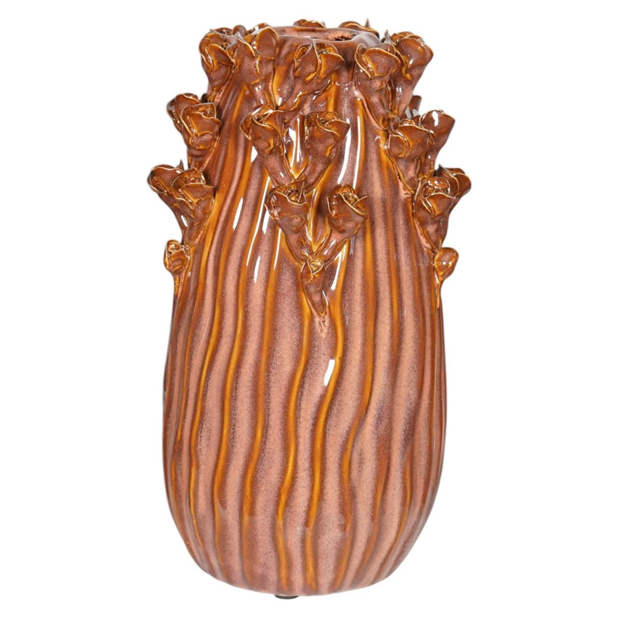 Mansion atmosphere vaas bernou keramiek oranje 15x27,5cm