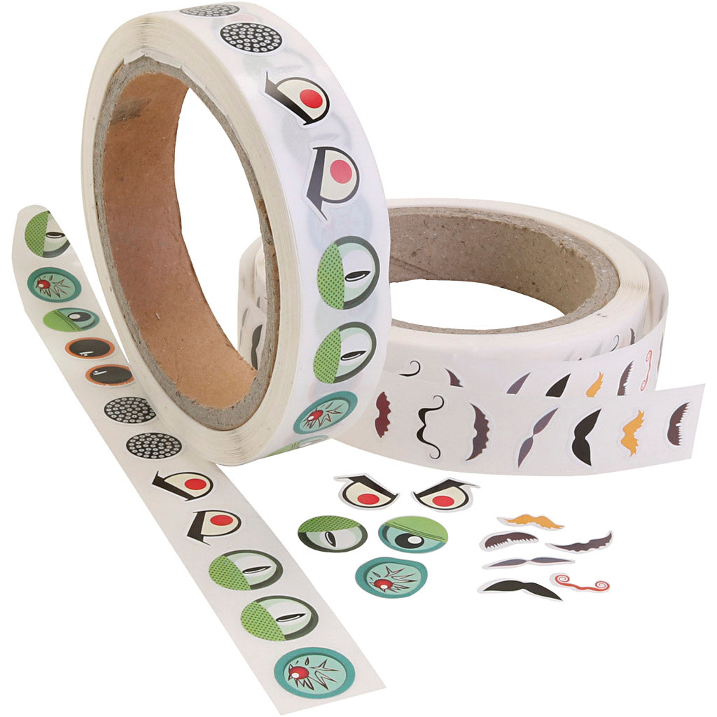 Creativ company sticker eyes, eyes mustache, d 17 mm, 2000 pieces 1 box