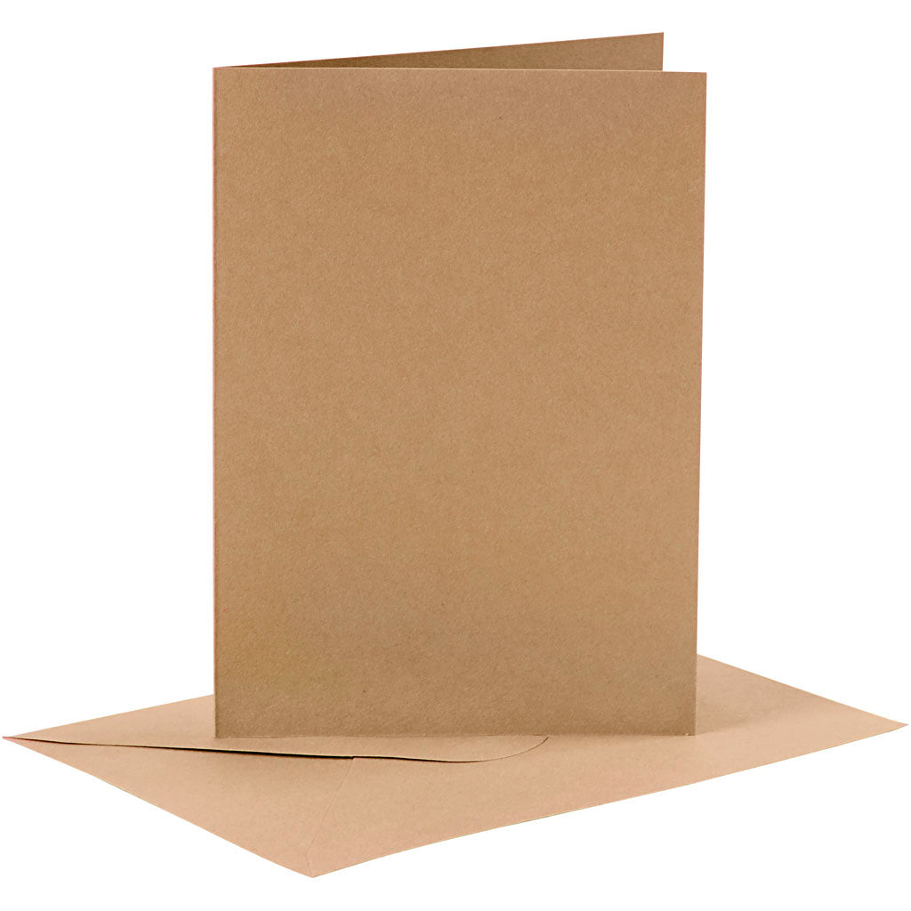 Creativ company cards and envelopes, card size 10.5x15 cm, envelope size 11.5x16.5 cm, 110+230 gr, natural, 6 sets in 1 box