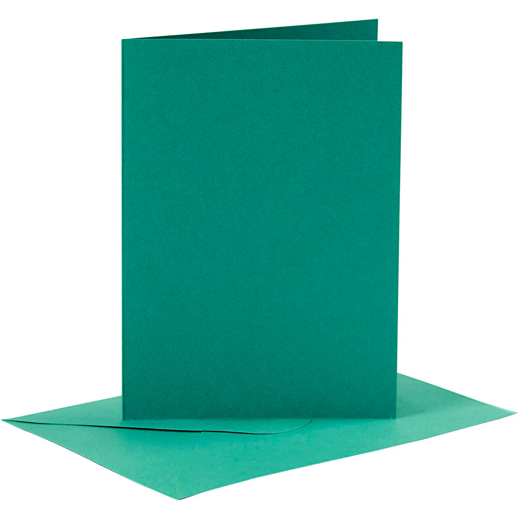 Creativ company cards and envelopes, card size 10.5x15 cm, envelope size 11.5x16.5 cm, 110+230 gr, dark green, 6 sets 1 box