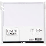 Cards and envelopes, card size 15.2x15.2 cm, envelope size 16x16 cm, 230 gr, white, 4 sets 1 box