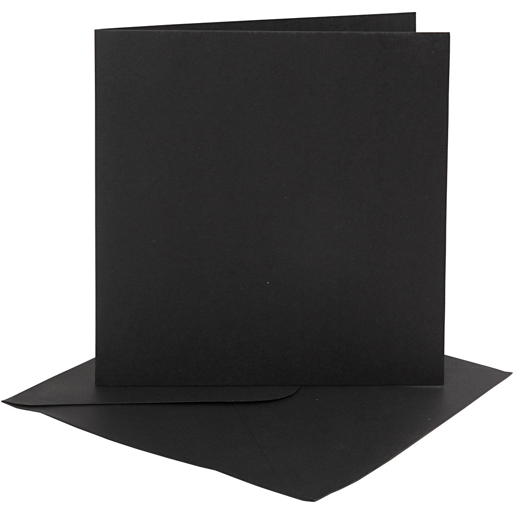 Creativ Company cards and envelopes black, 4st.