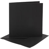 Creativ Company cards and envelopes black, 4st.