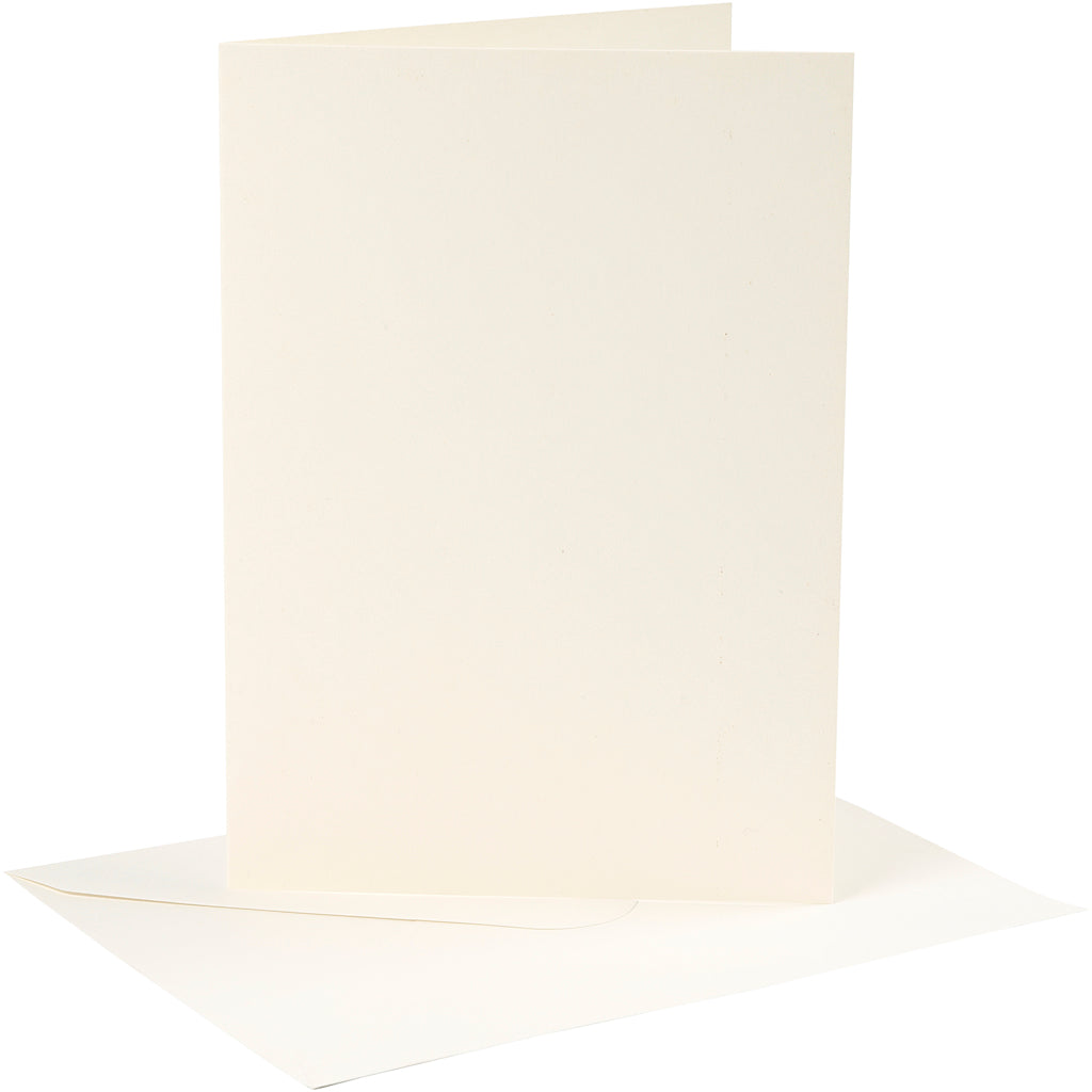 Creativ company cards and envelopes, card size 12.7x17.8 cm, envelope size 13.3x18.5 cm, 220 gr, off-white, 4 sets in 1 box