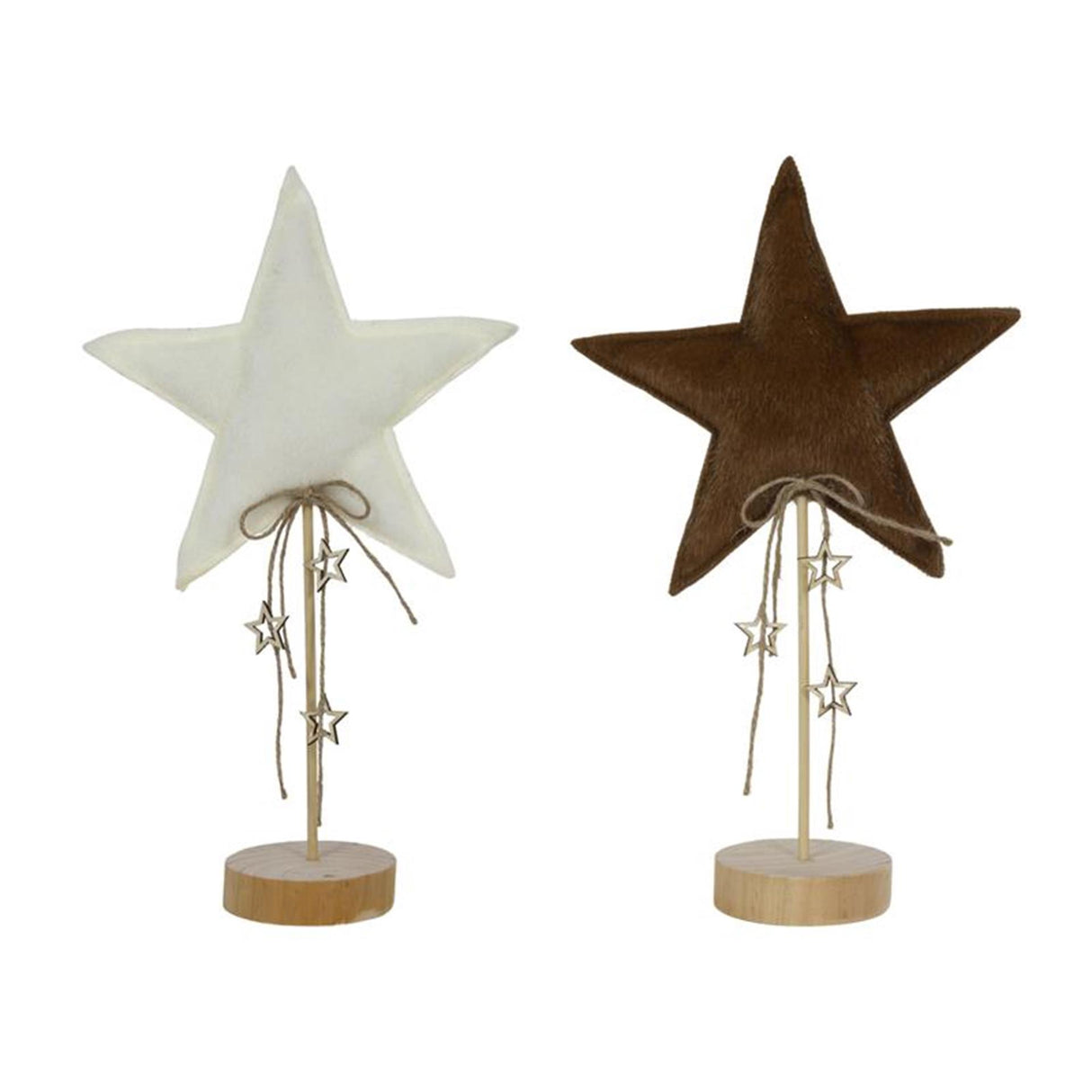 Svenska living ster suede look 33cm wit bruin