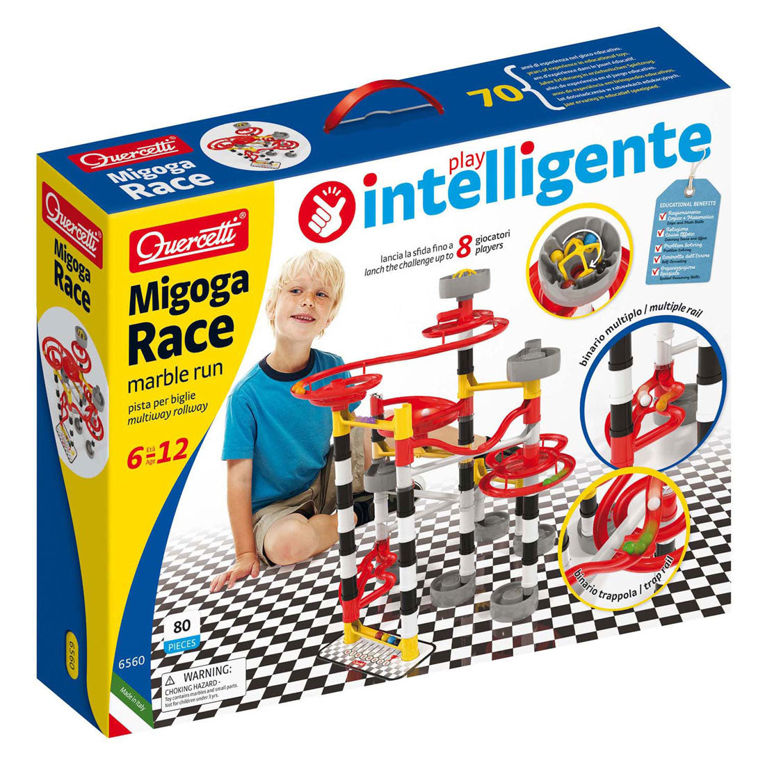 „Quercetti“ marmurinis takelis „Migoga Race 80“ kūriniai