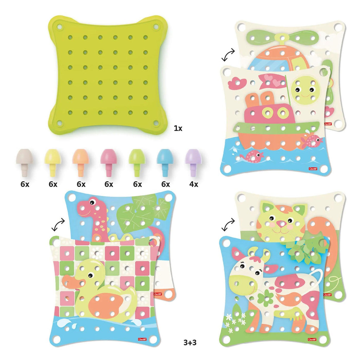 Quercetti Playeco Cuir isteach Mósáic Mór, 41pcs.