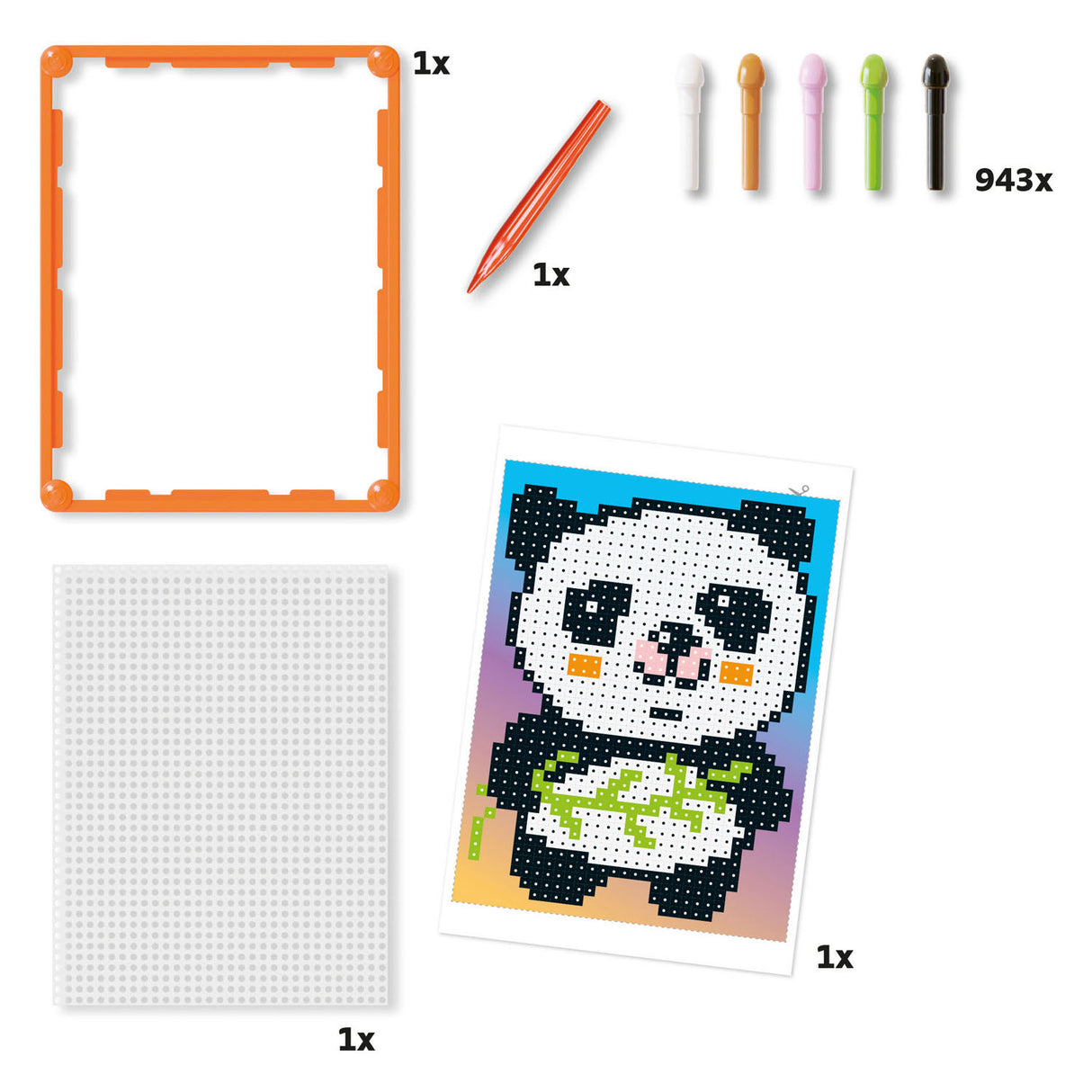 Quercetti pixel art basic panda, 946 db.