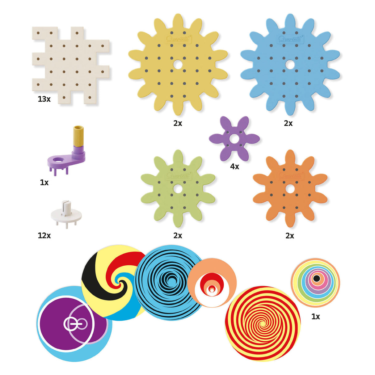 Quercetti Kaleido Gears Play Eco Gear, 38DLG.
