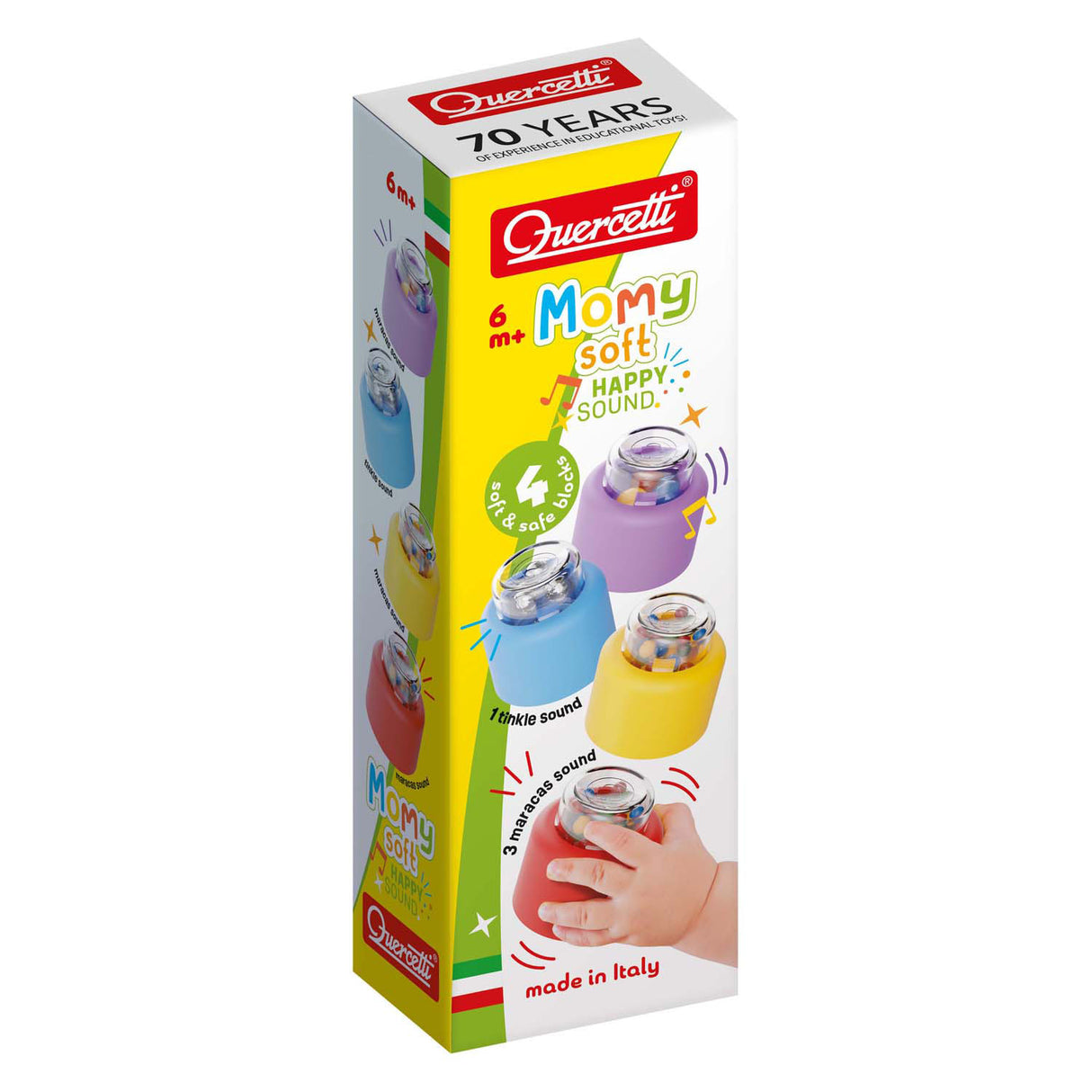 Quercetti momy soft building blocks with sound, 4 pieces.