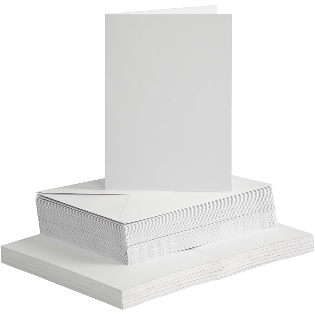 Cards and envelopes white, 50th.