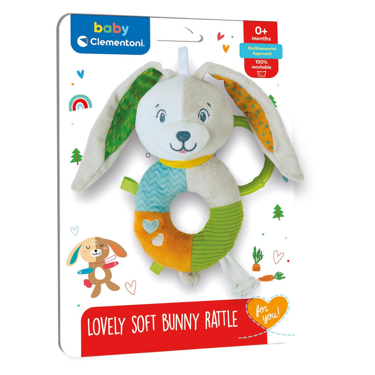 Clementi Baby Pluchen Rattle Rabbit