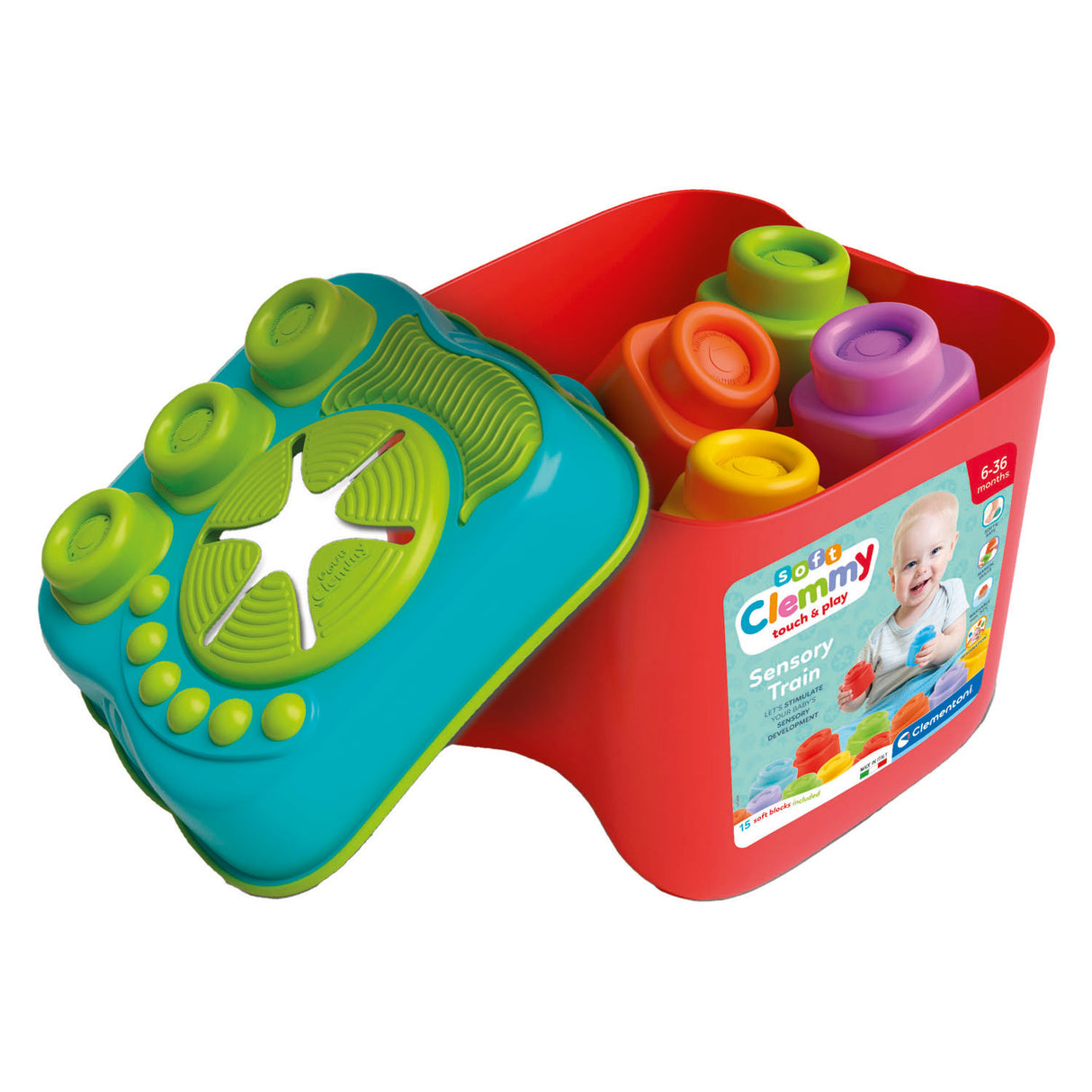 Clementoni Baby Clemmy Sensory Bucket With Blocks