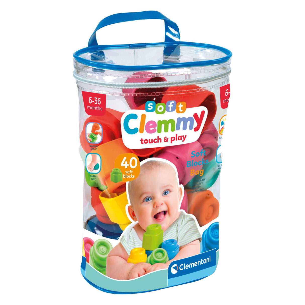 Clementoni baby soft clemmy blokkok tárolótáskával - 40db.