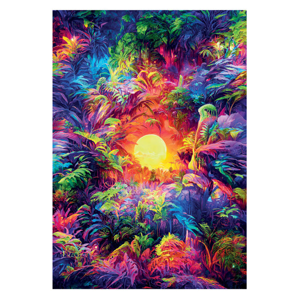 Cleemontoni jigsaw Puzzle pyyschelesch Dschungel Sonnenopgangsfaarf, 500st.