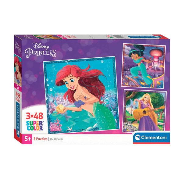 Disney Leg Puzzel Super Color Square Prinzessin, 3x48st.