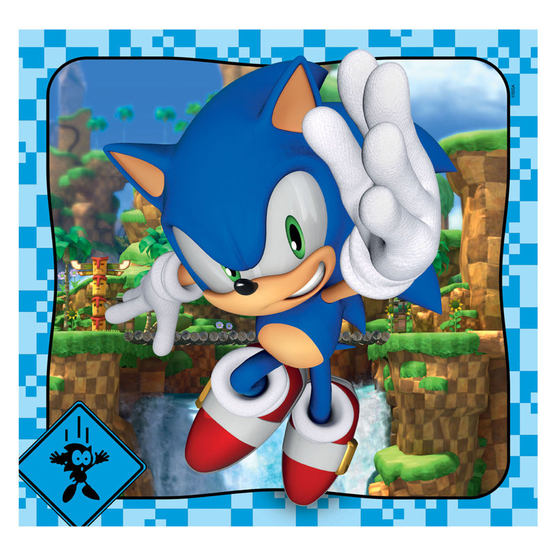 Clementoni jigsaw puzzle Super Color square Sonic, 3x48st.