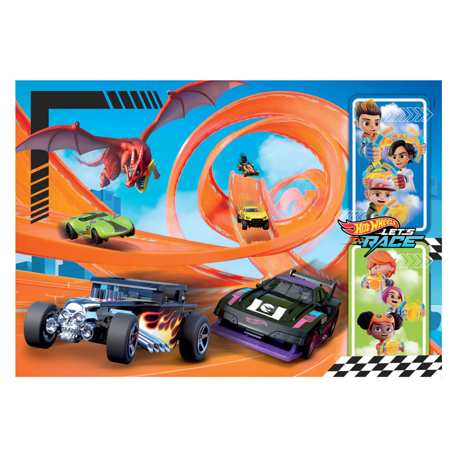 Clementoni пъзел super color hot wheels, 104 бр.