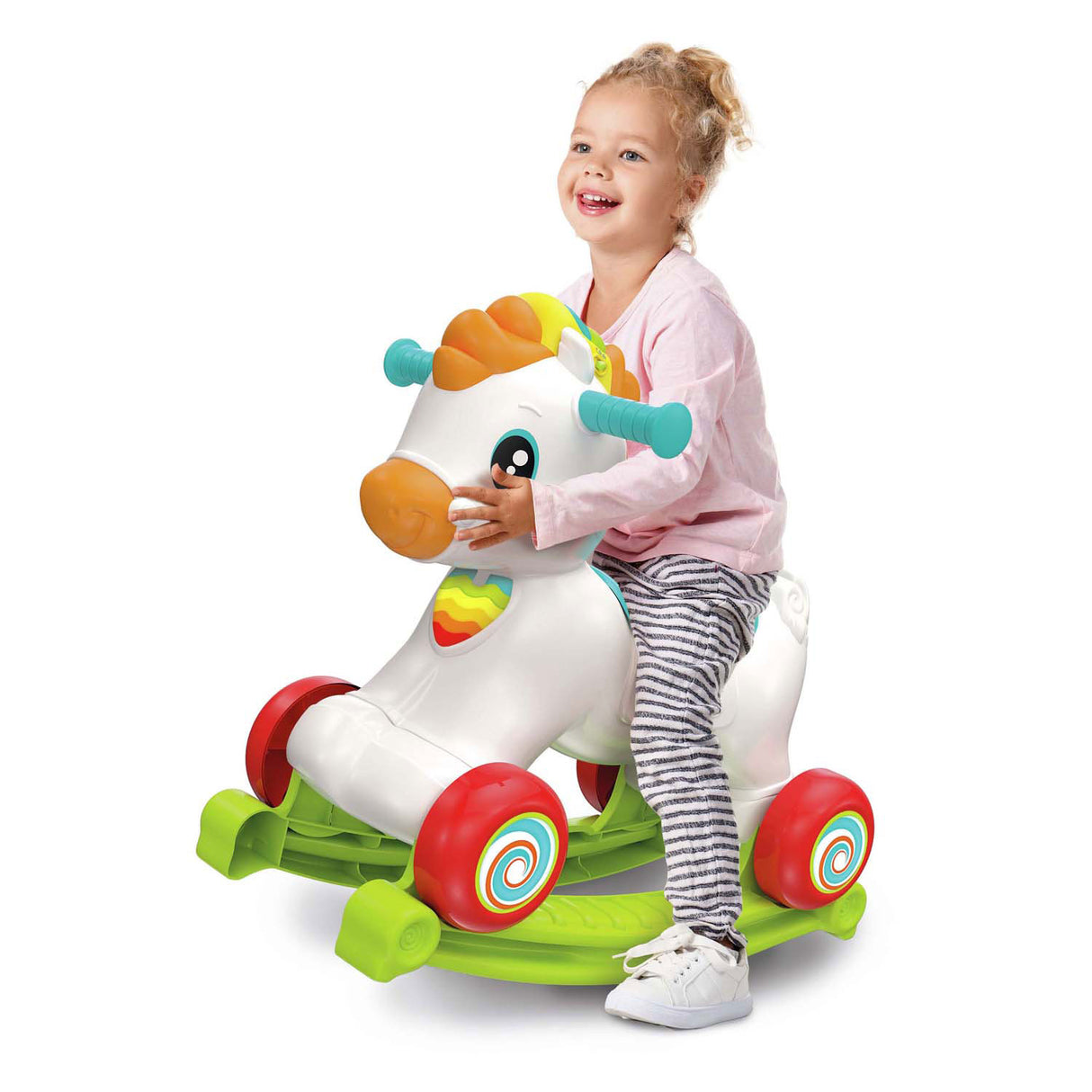 Clementoni baby - rocky le cheval à bascule 3en1