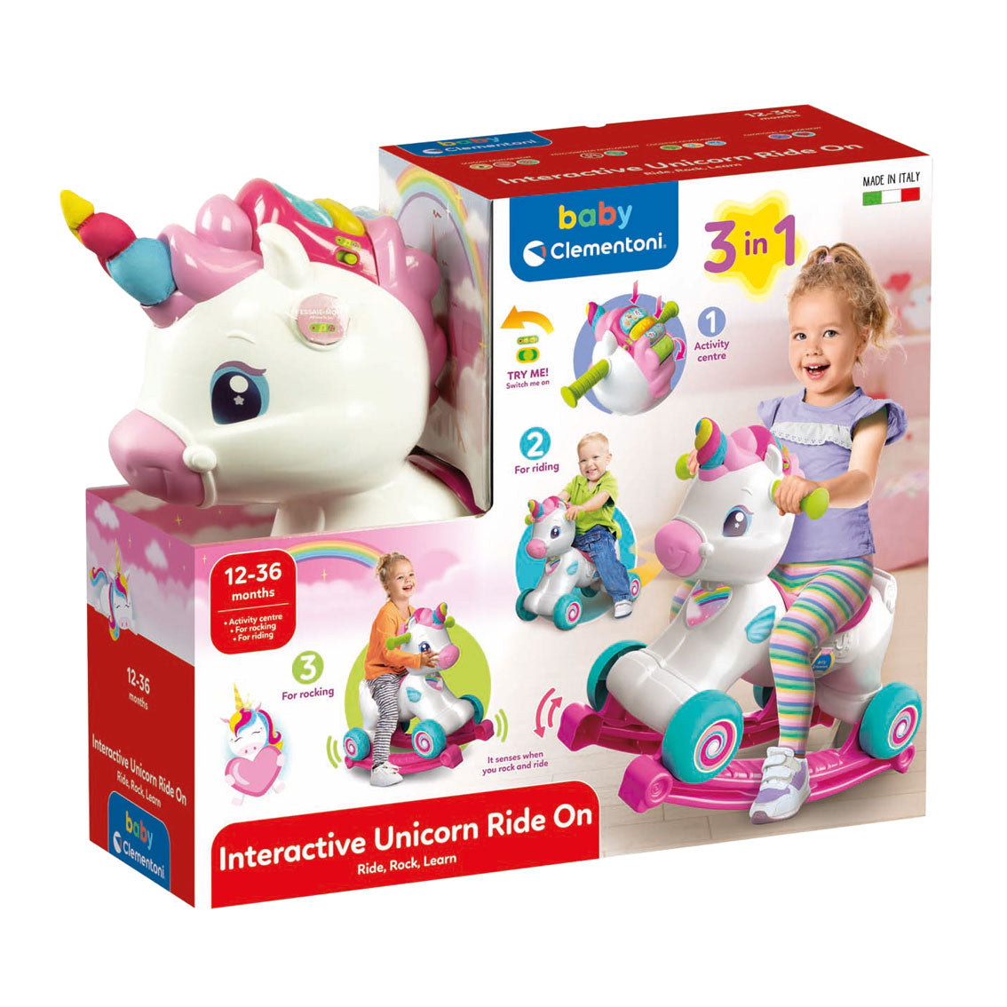 Clementoni Baby - Unicorn houpací kůň 3in1