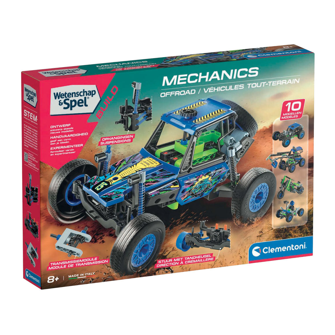 Clementoni Science and Spel - Mechanics Off Road Bouwset, 10 modeller