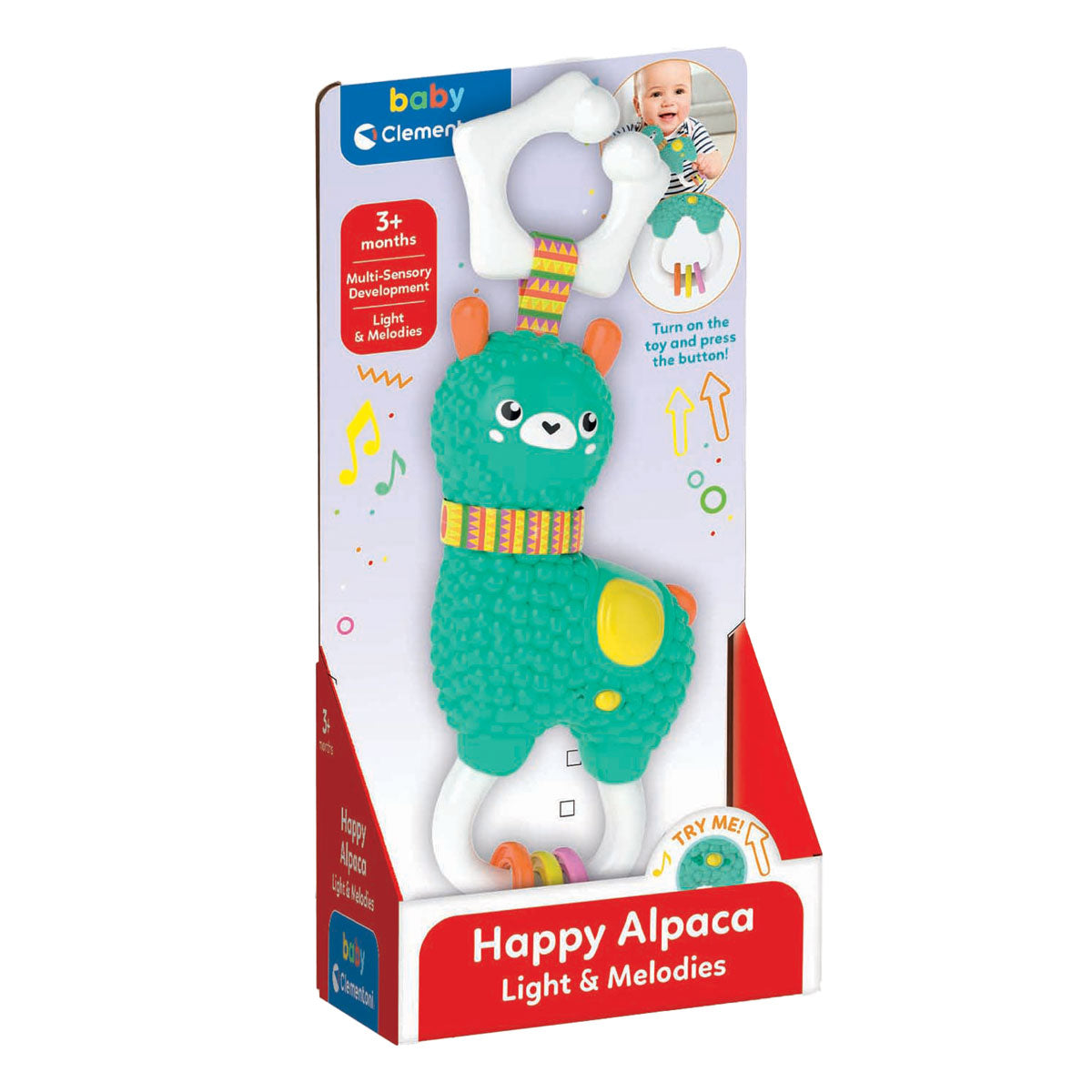 Clementoni baby alpaca rattle shake and play | 2 pcs