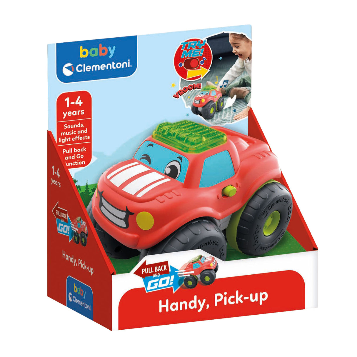 Clementoni baby pull back pick-up auto met geluid