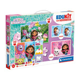 Clementoni gabby's dollhouse edukit 4 em 1 quebra-cabeças e jogos