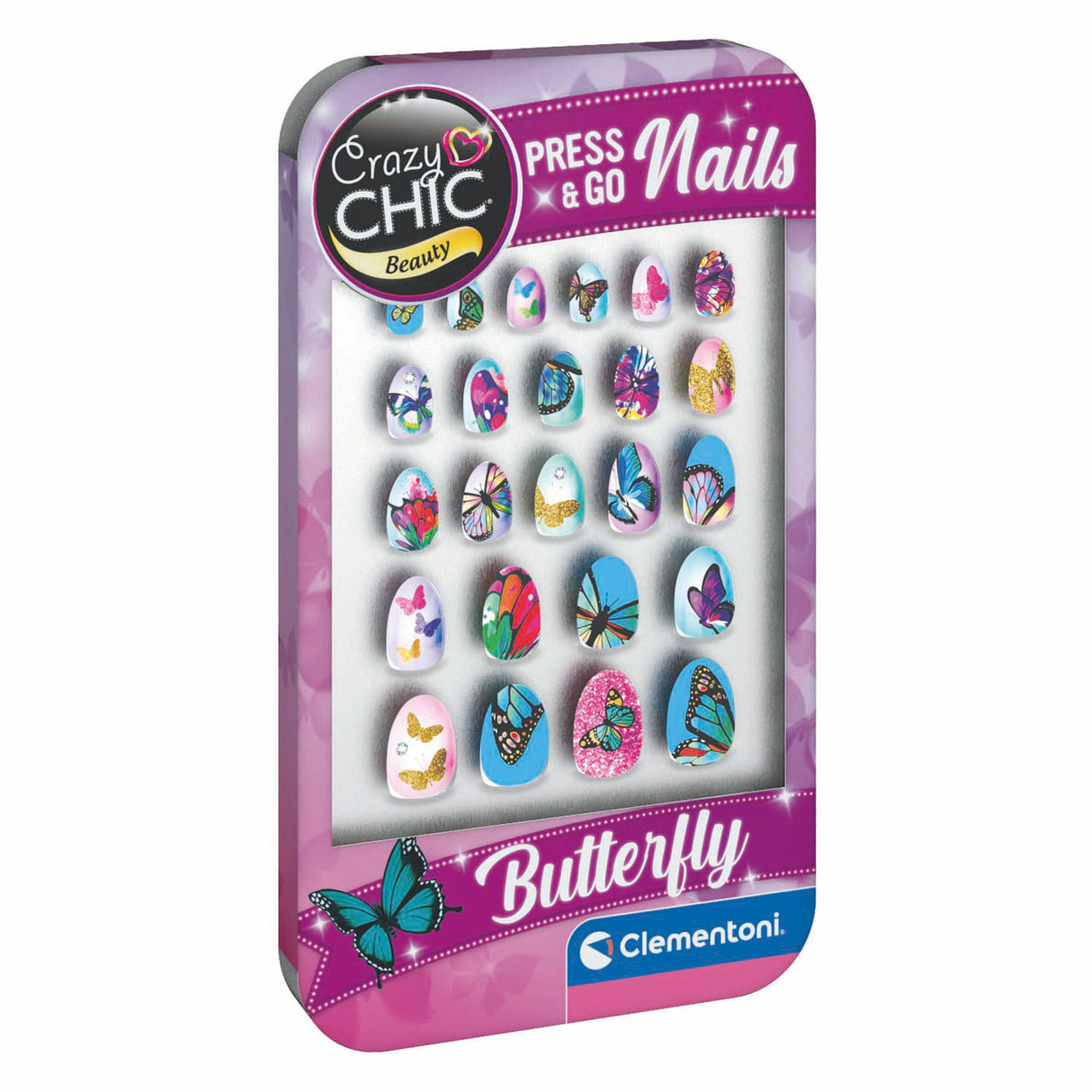 Clementoni Crazy Chic Press Go Nails – Schmetterlinge