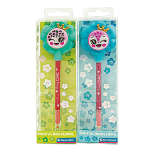 Clementoni crazy chic eye shadow and lip liner flower - turquoise blue