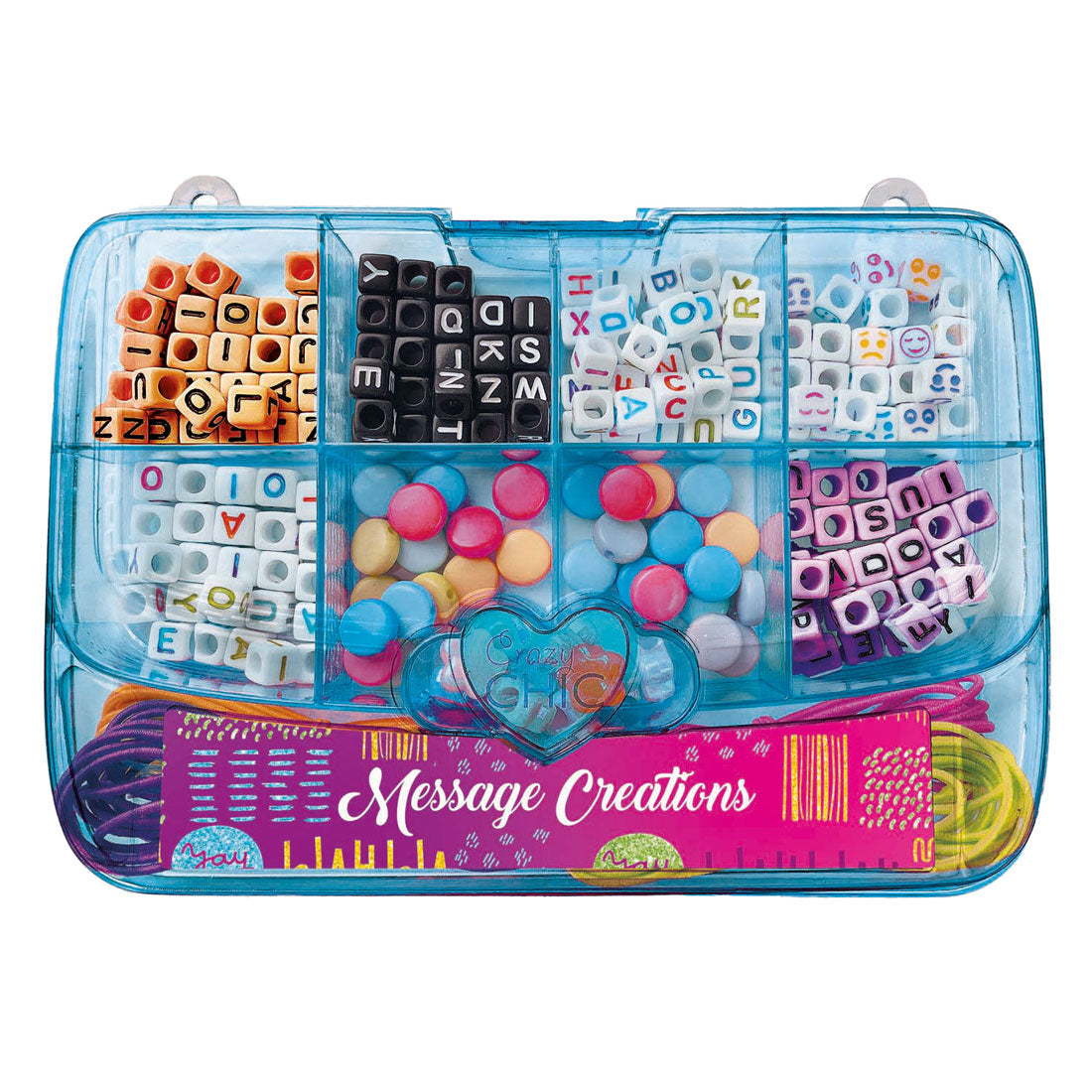 Clementoni crazy chic jewelry making bead set in storage box blue