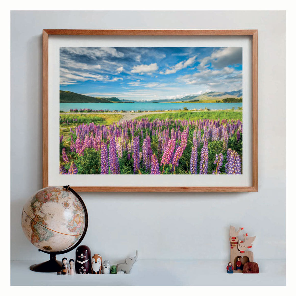 Fiori puzzle di Clementoni azzurro sul lago Tekapo, 1500st.