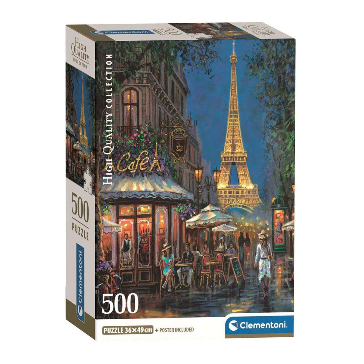 Puzzle Clementoni Noc w kawiarni Eiffla, 500 elementów.