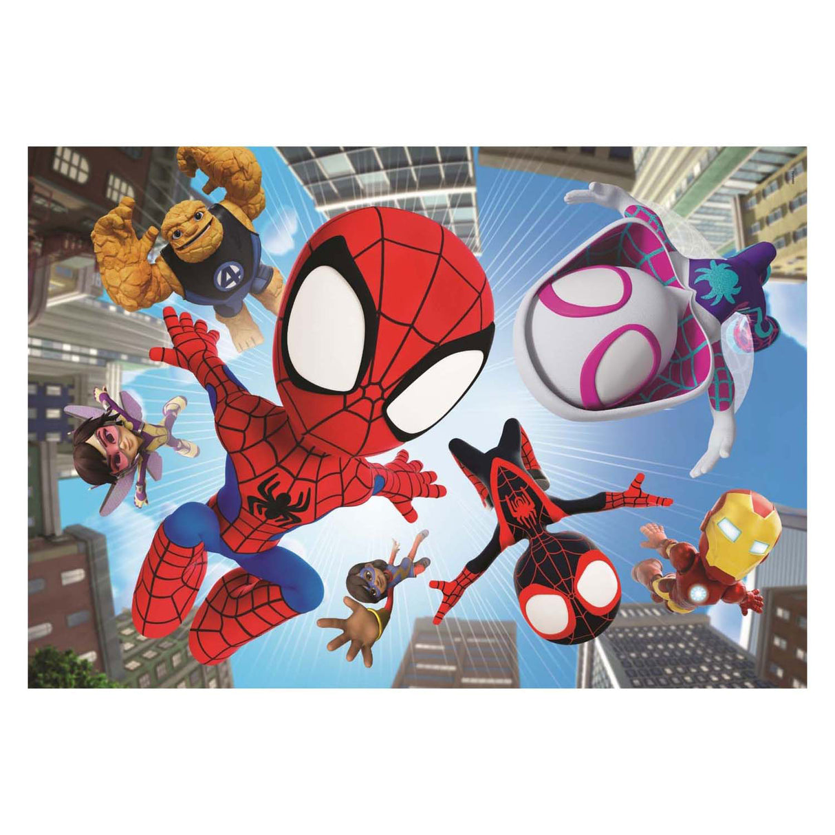 Clementoni quebra-cabeça maxi spidey e seus incríveis 104 peças.