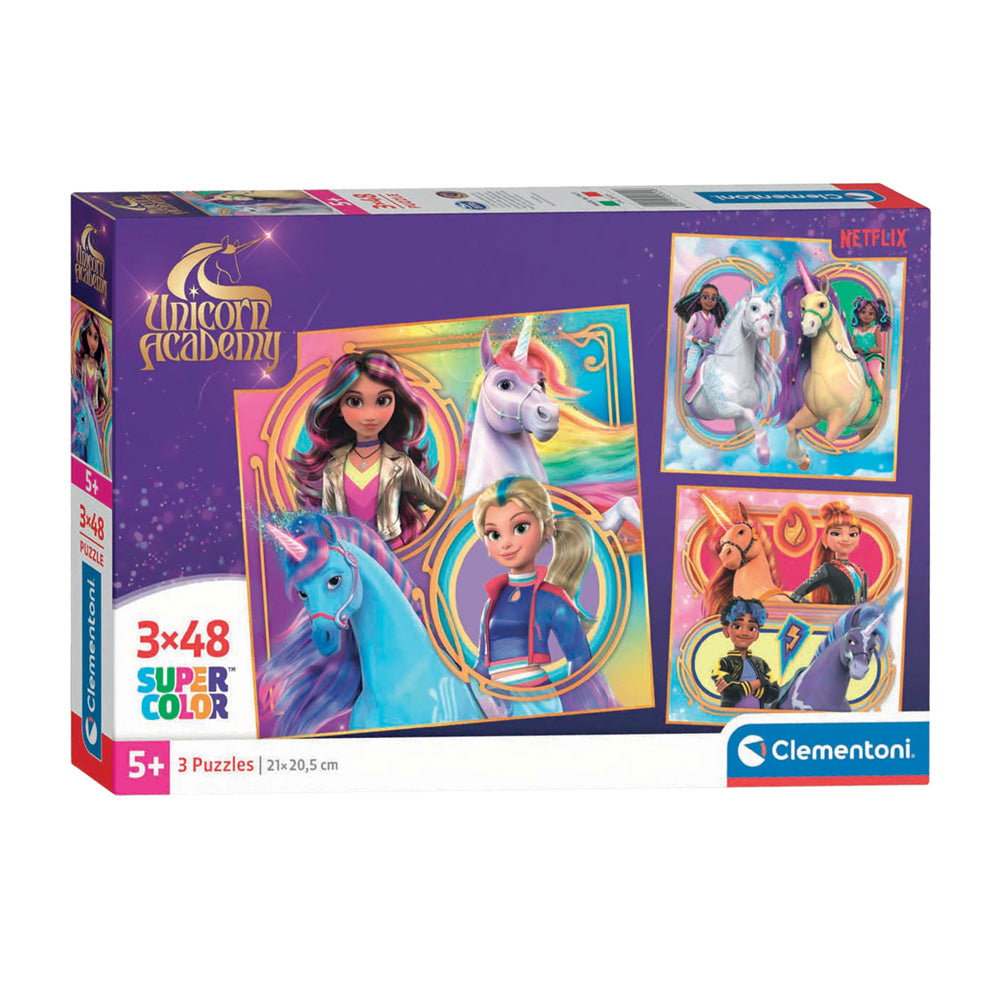 Clementoni puzzle jednorožec akadémia - 3x48ks.
