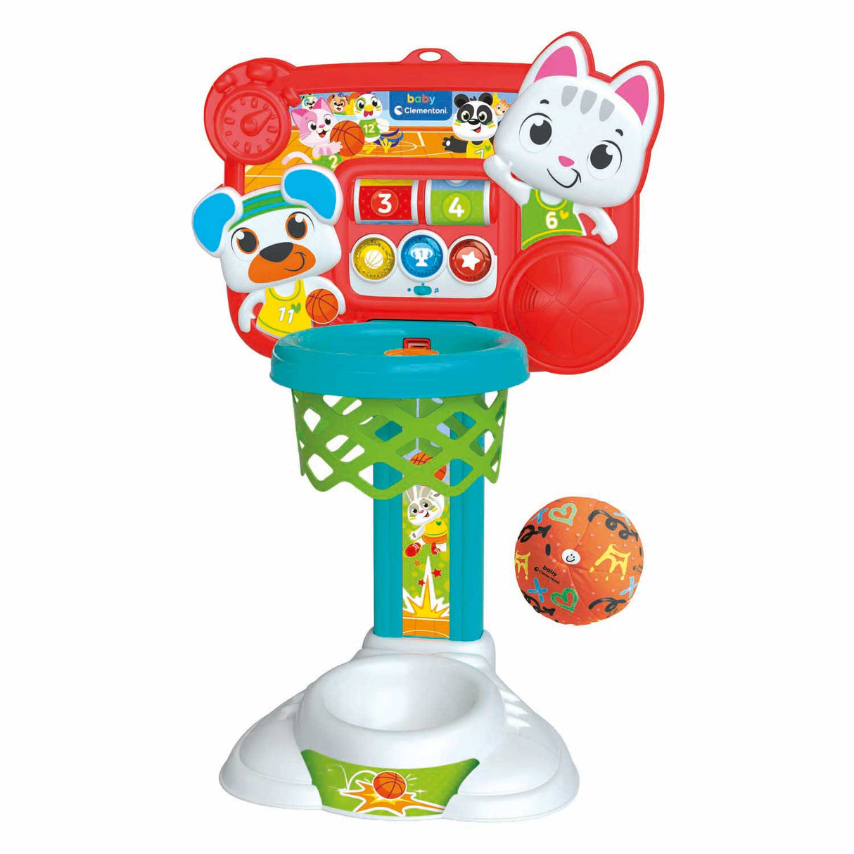 Dziecko Clementoni celuje i strzela do koszykówki