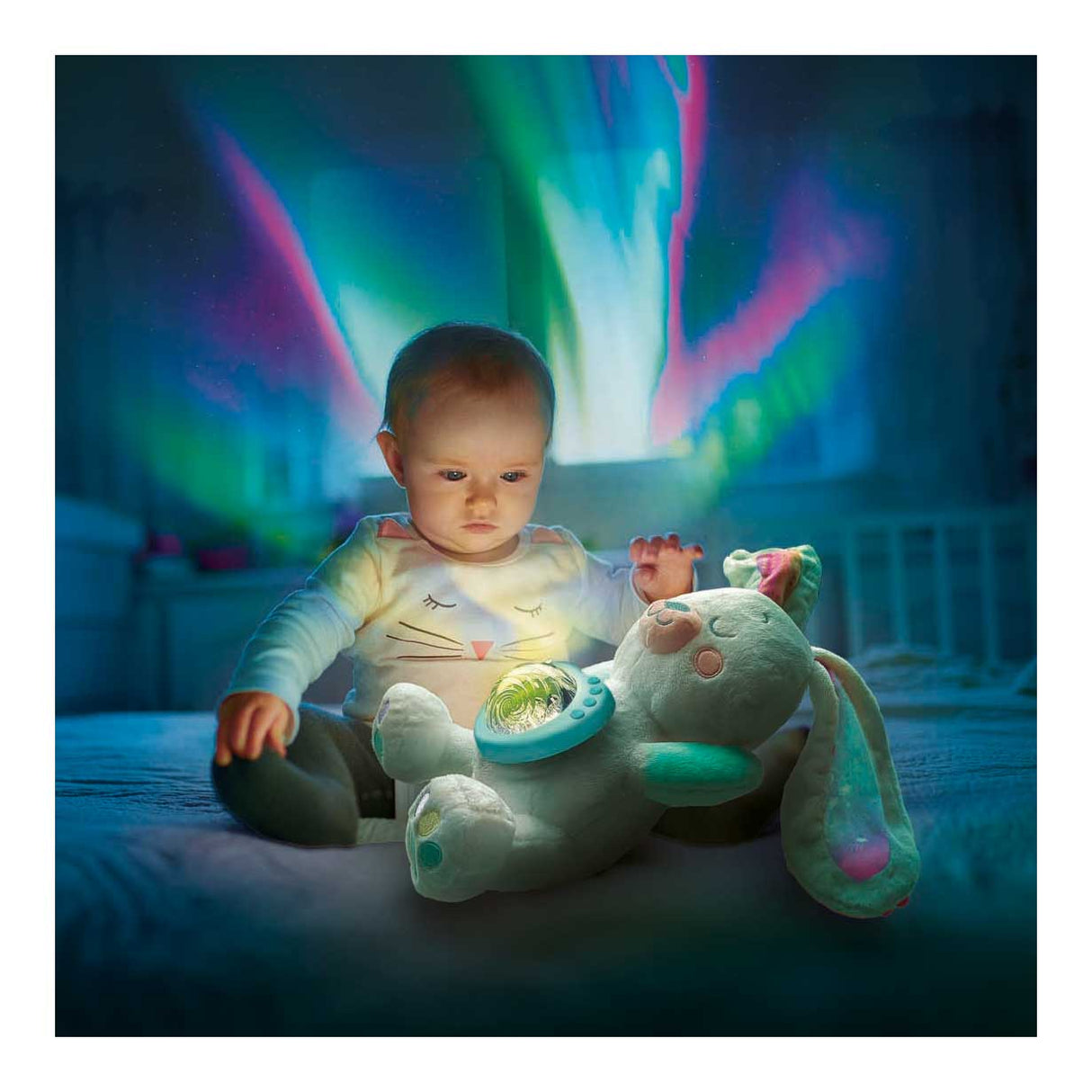 Clementoni baby konijn knuffel interactief noorderlicht