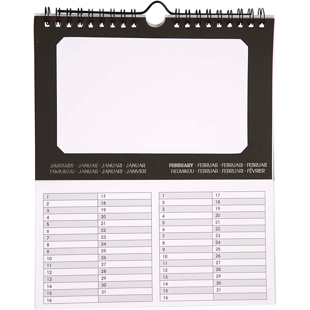 Creativ company international birthday calendar, size 19x23 cm, hole size 15.3x9.2 cm, 180 g, 5 pieces 1 box